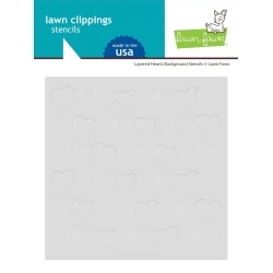 LF3623 - Lawn Clippings Layered Hearts Background Stencils