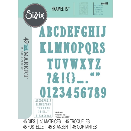 Framelits Die by 49 and Market Fine Line Alpha 02 (45pcs) - Sizzix