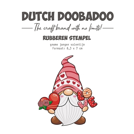 Rubber Stamp Gnome Boy Love - Dutch Doobadoo