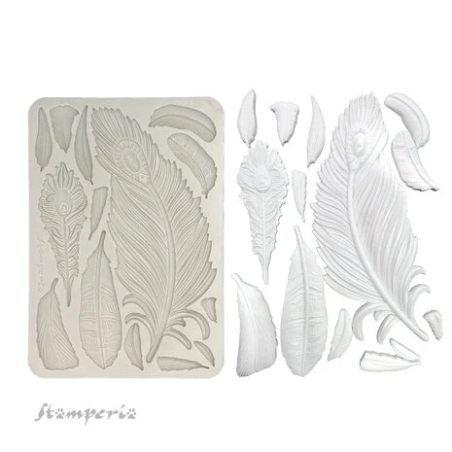 Masquerade Silicon Mould A5 Feathers - Stamperia