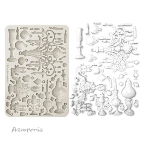 Masquerade Silicon Mould A5 Candle Holders - Stamperia