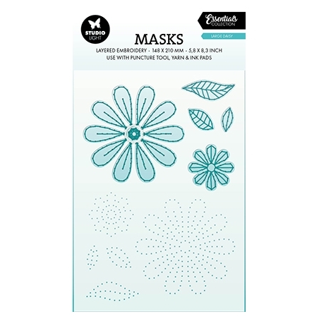 Mask A5 Embroidery, Large Daisy Essentials Nr.344 - Studio Light