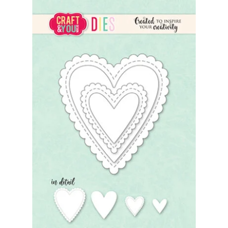 Biscuit Frame Hearts Set Dies - Craft & You