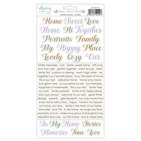 Home Sweet Home 6x12" Paper Stickers Words - Mintay