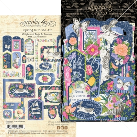 Spring is in the Air Chipboard Pieces, Tags & Frames - Graphic 45