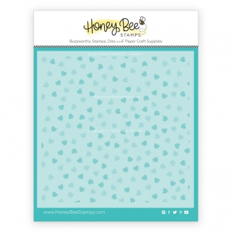 Scattered Hearts - 6x6" Set of 2 Layering Background Stencils - Honey Bee