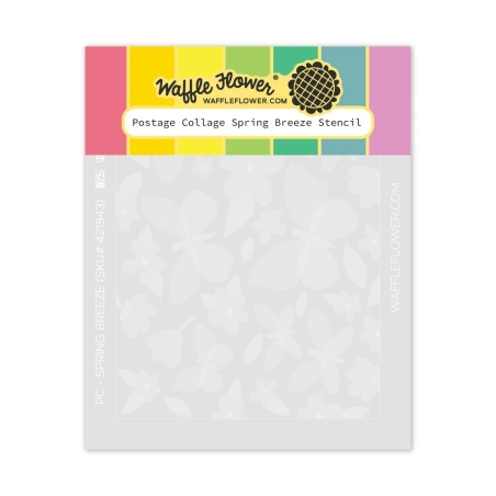 Postage Collage Spring Breeze Stencil - Waffle Flower