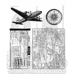 CMS102 - Air Travel Tim Holtz Cling Stamps