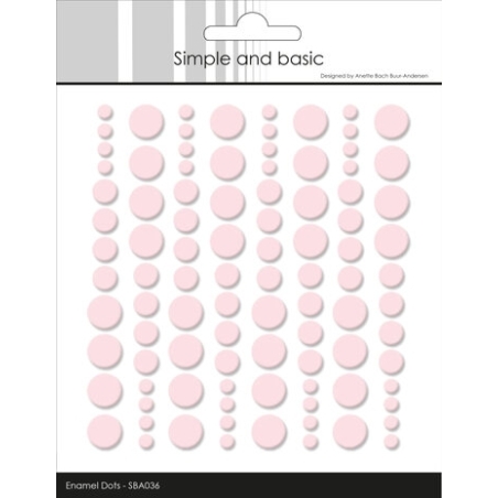 Adhesive Enamel Dots Light Pink (96pcs) - Simple and Basic