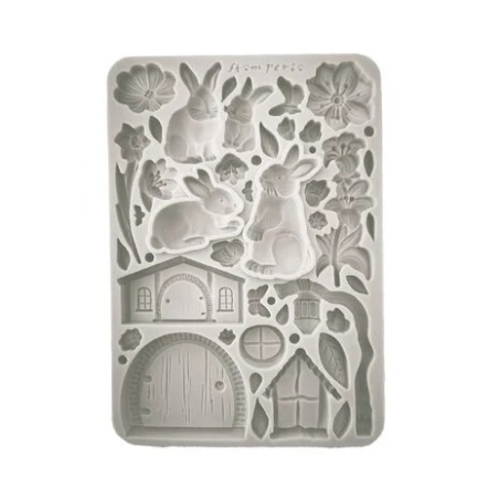 Rabbit and Flowers A5 Silicon Mould - Stamperia