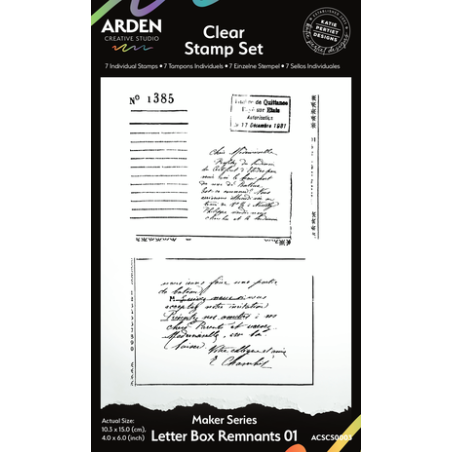 Maker Series 4x6" Clearstamp - Letter Box Remnants 01 - Arden Creative Studio