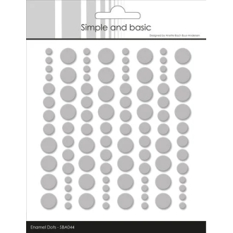 Adhesive Enamel Dots Light Grey (96pcs) - Simple and Basic