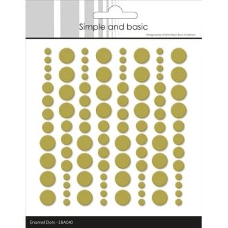 Adhesive Enamel Dots Olive (96pcs) - Simple and Basic