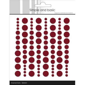 Adhesive Enamel Dots Burgundy (96pcs) - Simple and Basic