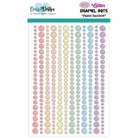 Glitter Enamel Dots Pastel Rainbow - Carlijn Design