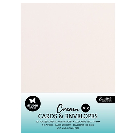 Cards & Envelopes Creme 5x7" Consumables Nr.06 - Studio Light