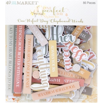 One Perfect Day Words Chipboard Set - 49 and Market