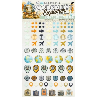 Wanderlust Explorer Epoxy Stickers - 49 and Market