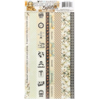 Wanderlust Explorer Washi Tape Sheets - 49 and Market