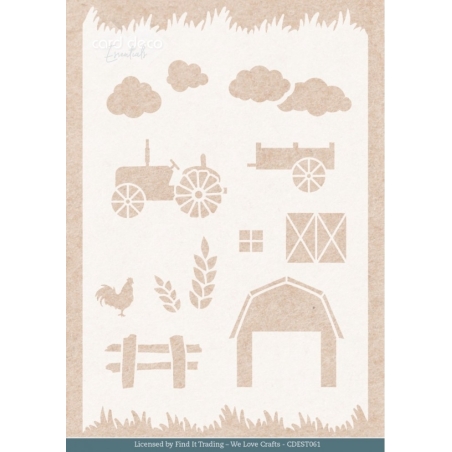 Stencil A5 - Card Deco Essentials - Farm Landscape