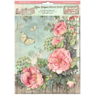 House of Roses A4 Rice Paper Selection - Stamperia