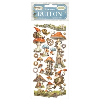 Hidden Grove Rub-On 4x8,5" Mushroom House - Stamperia