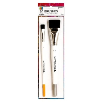 Brushes Synthetic Bristle 1.5 & 0.5" (2pcs) - Dina Wakley MEdia