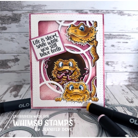 Bearded Dragon Smiles Clearstamp - Whimsy Stamps