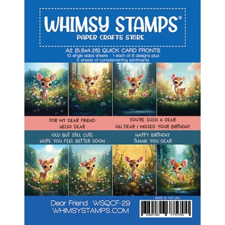 Dear Friend Quick Card Fronts - Whimsy Stamps