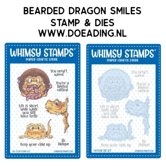 SET Bearded Dragon Smiles Stamp & Dies - Whimsy Stamps