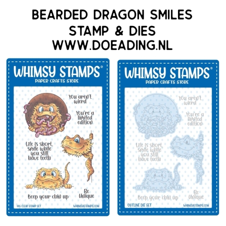 SET Bearded Dragon Smiles Stamp & Dies - Whimsy Stamps