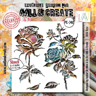 Ethereal Garden 6x6" Stencil Wild Rose - AALL & Create