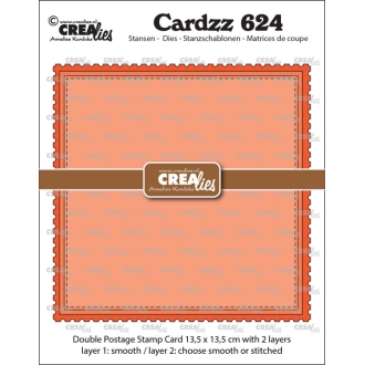 Cardzz stansen no. 624, Dubbele kaart postzegel Vierkant - Crealies