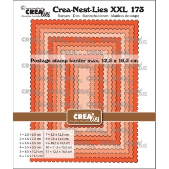 Crea-Nest-Lies XXL stansen No. 173, Rechthoeken met postzegelrand - Crealies