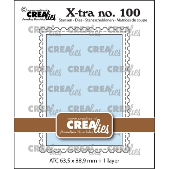 X-tra stansen No. 100, ATC met postzegelrand - Crealies