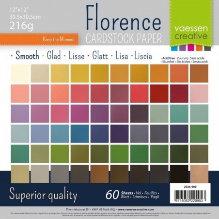 Florence Cardstock Smooth 12x12" x60 vel multipack