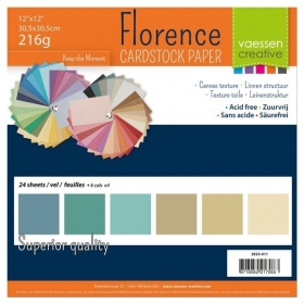 Florence Cardstock 216g 12x12" - 24 vel Multipack Aarde