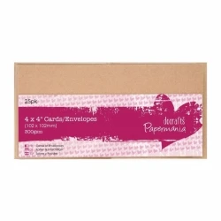 Cards & Envelopes 4x4" Kraft (25pk)