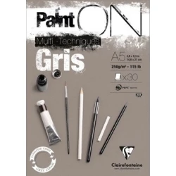 PaintON papier - Gris A5 - 250 grams / 30 vel