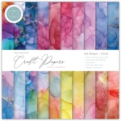 Craft Consortium - Essential Craft Papers 6x6" Paper Pad Ink Drops Vivid