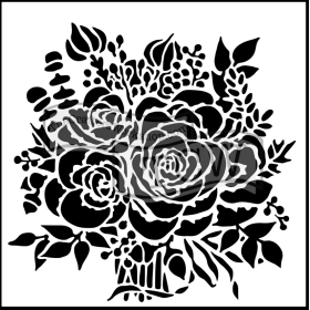 Rose Bouquet Stencil 12x12