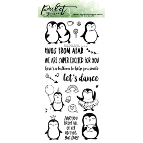 * Picket Fence Studios - Penguins Wanna Have Fun 4x8" Clearstamps