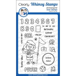 * Whimsy Stamps - Happy Camper Girl Clearstamps