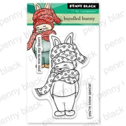 Penny Black - Boundled Bunny - Mini Clear Stamp 3x4"