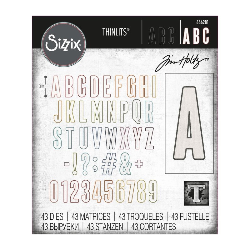 Sizzix - Thinlits Die Set Alphanumeric Bulletin