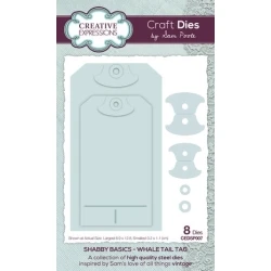 Sam Poole Craft Die - Shabby Basics Whale Tail Tag