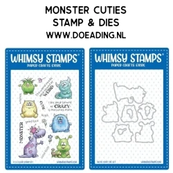 Whimsy Stamps - SET Monster Cuties Stamps & Dies