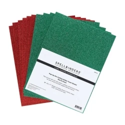 Pop-Up Die Cutting Glitter Foam Sheets - Red & Green Spellbinders