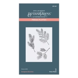 Evergreen Branches Press Plate - Betterpress