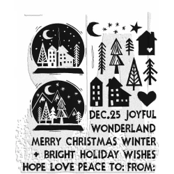 Festive Print - Tim Holtz - Cling Stamps 7x8.5"